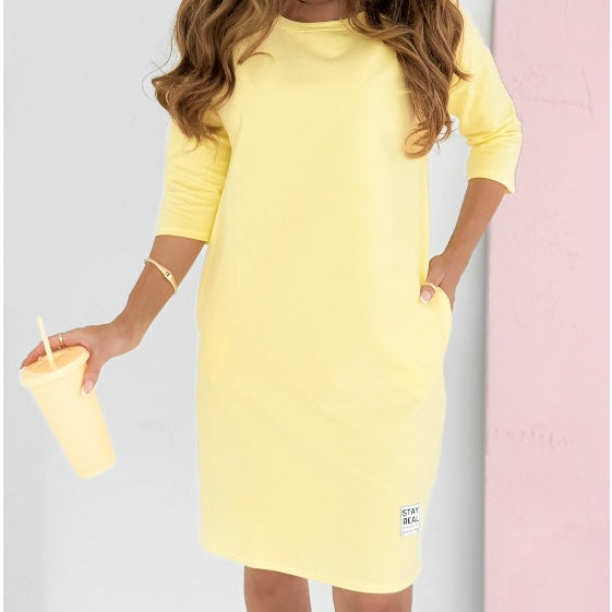 Everyday 3/4 Sleeve Dress with Pockets