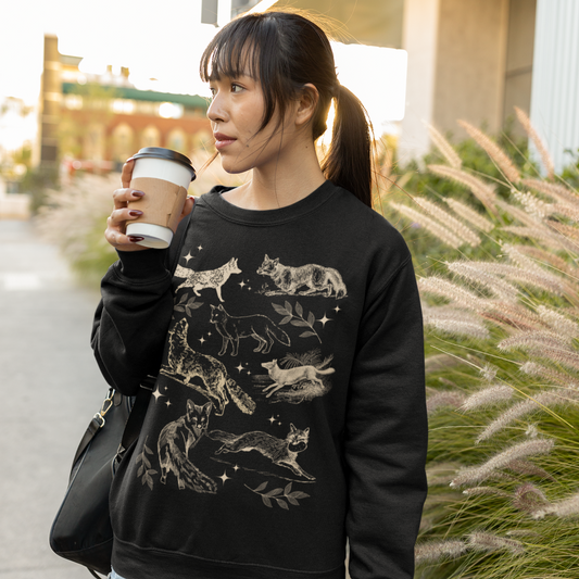 Fox Sweatshirt, Vintage Style Nature Crewneck