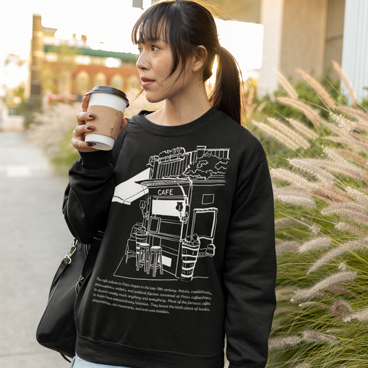 Paris Cafe Sweatshirt, Cafe Culture Coffee Crewneck