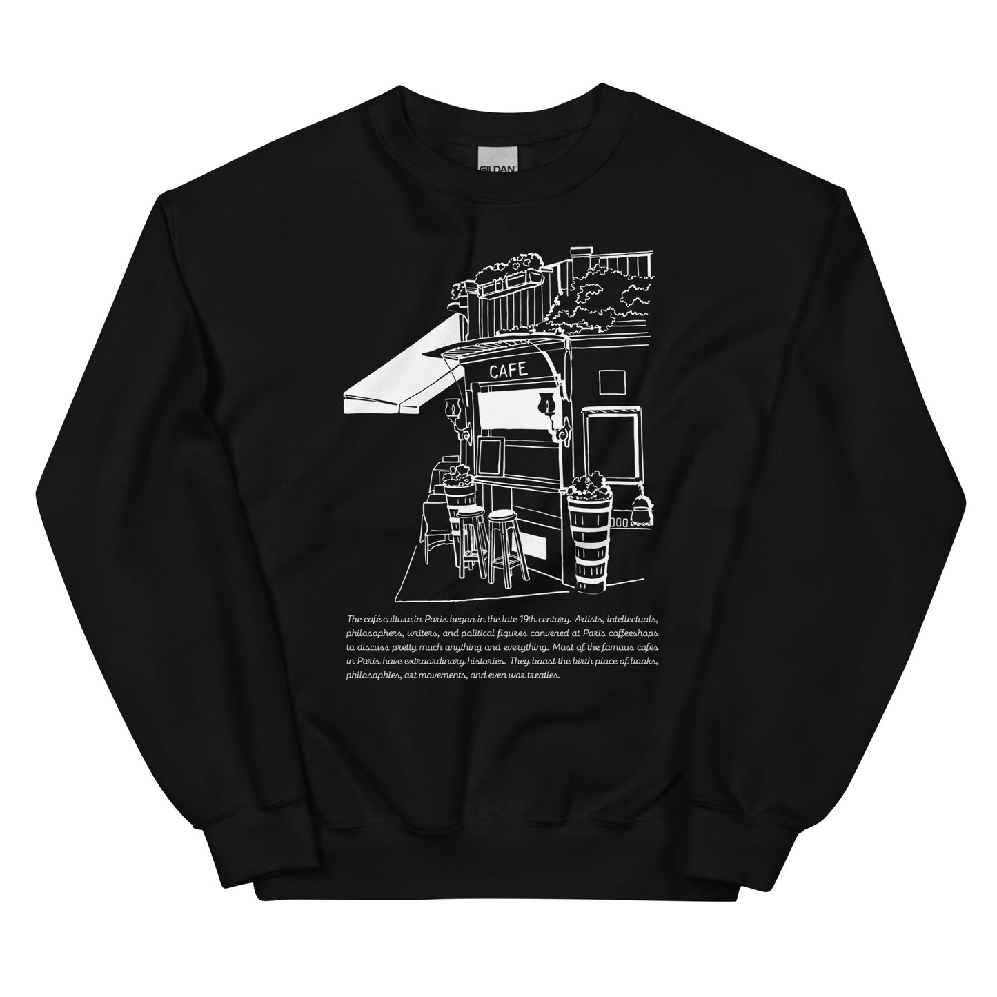 Paris Cafe Sweatshirt, Cafe Culture Coffee Crewneck