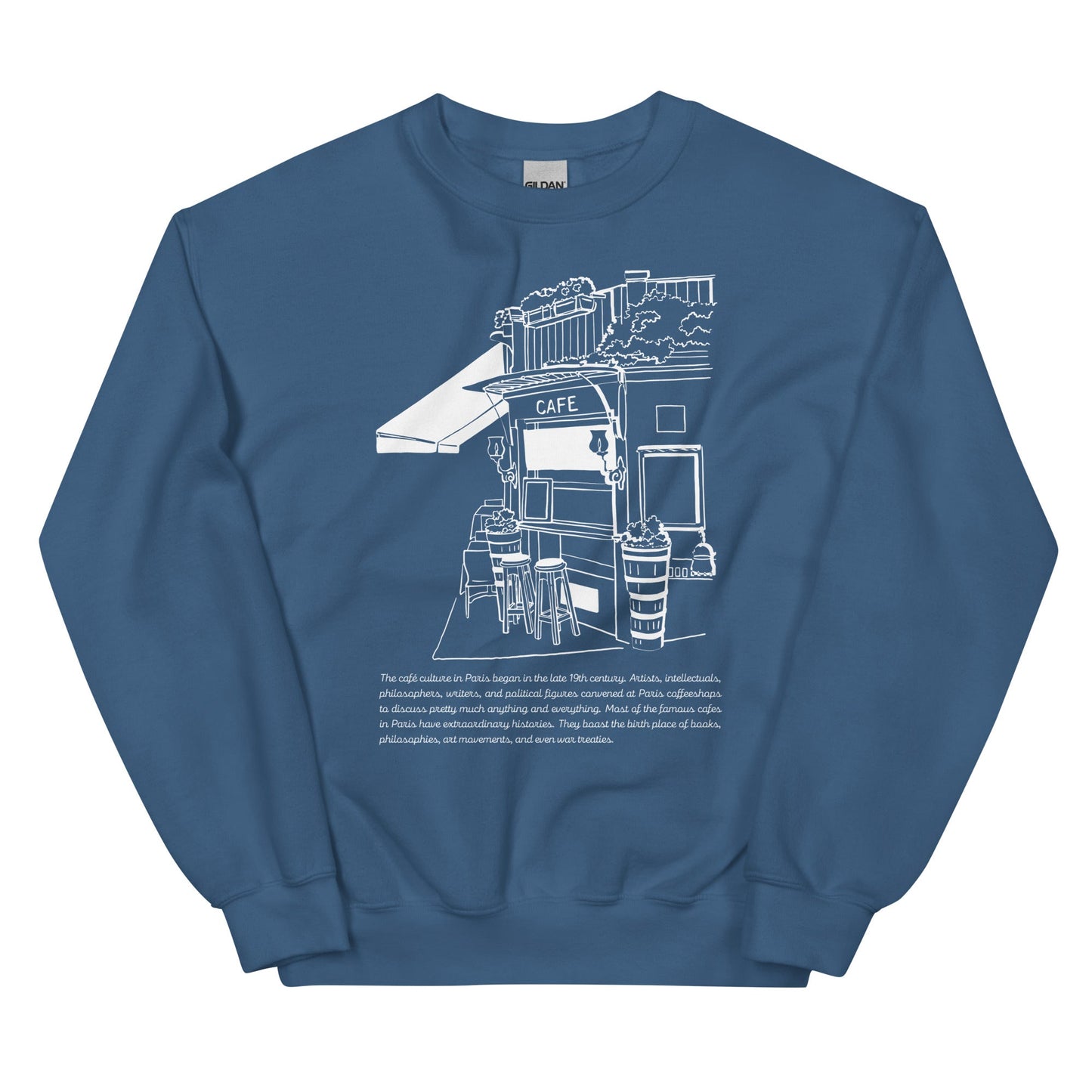 Paris Cafe Sweatshirt, Cafe Culture Coffee Crewneck