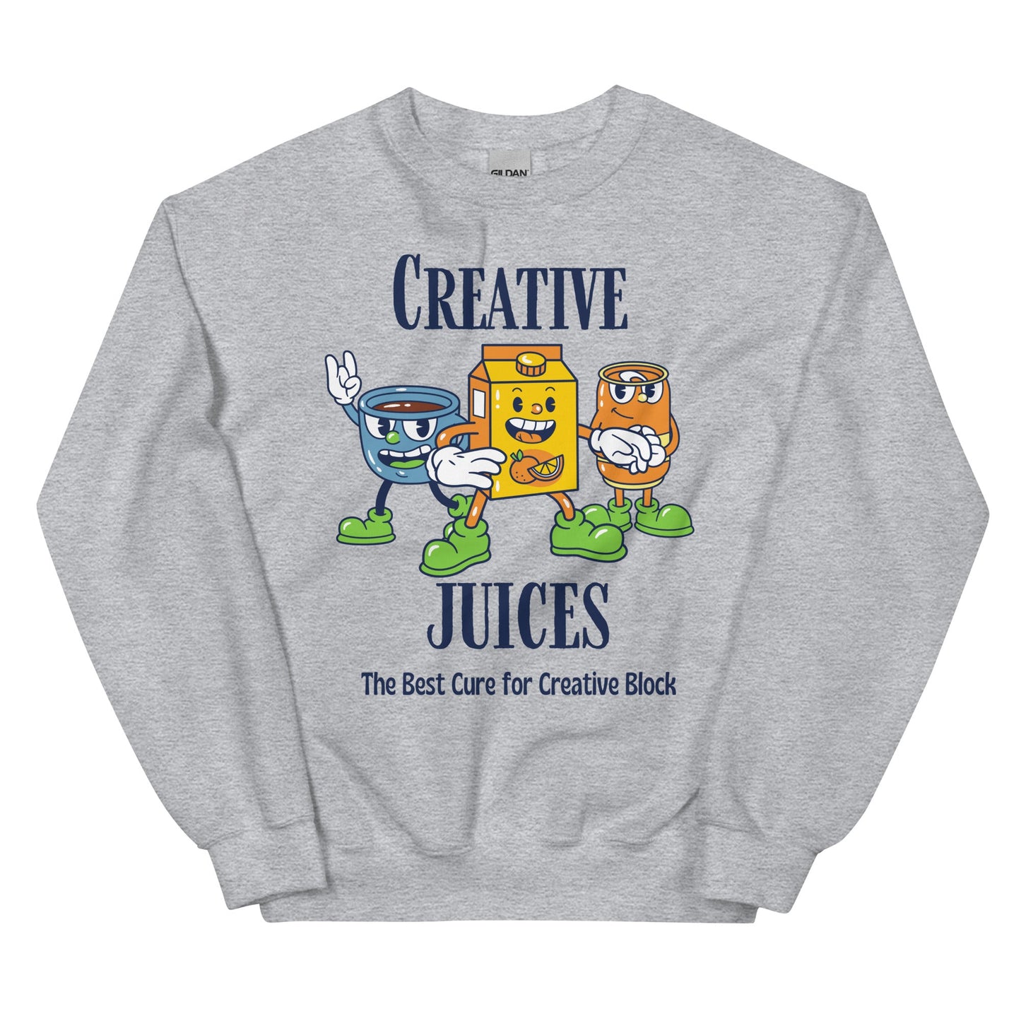 Creative Juice Retro Vintage Crewneck, Fall Crewneck Vintage, Fall Retro Sweatshirt, Vintage Cartoon Graphic Unisex Sweatshirt