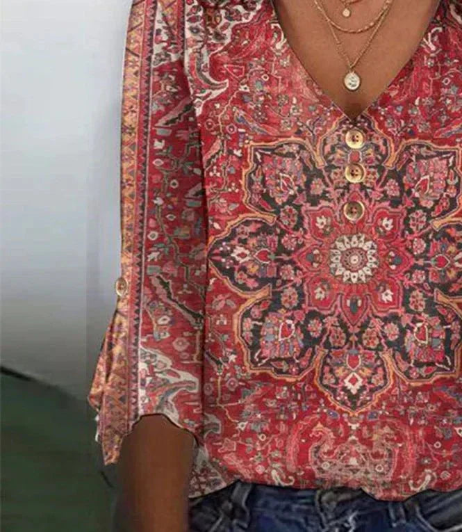 Boho Ruffle Vintage Blouse